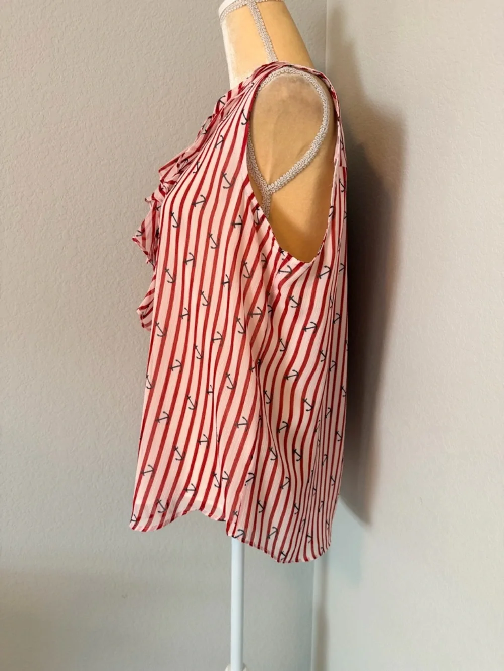 Tommy Hilfiger Nautical Ruffle Tie-Neck Blouse - Picture 4 of 8